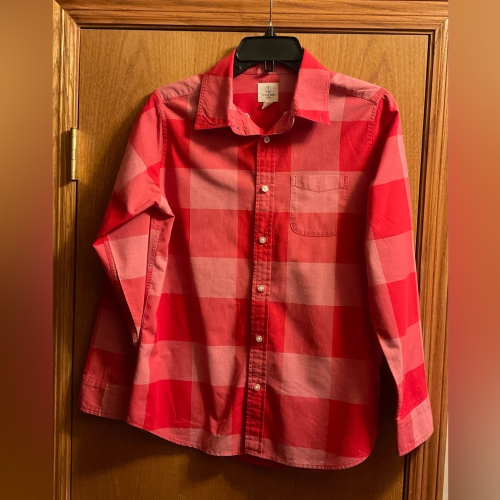 Boy’s Lands End Cotton Long Sleeve Button Down Cotton Shirt.